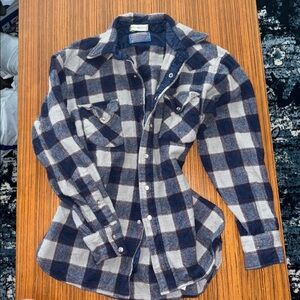 Vintage Pendleton Snap Up Wool long sleeve High Grade Western Wear Plaid Top